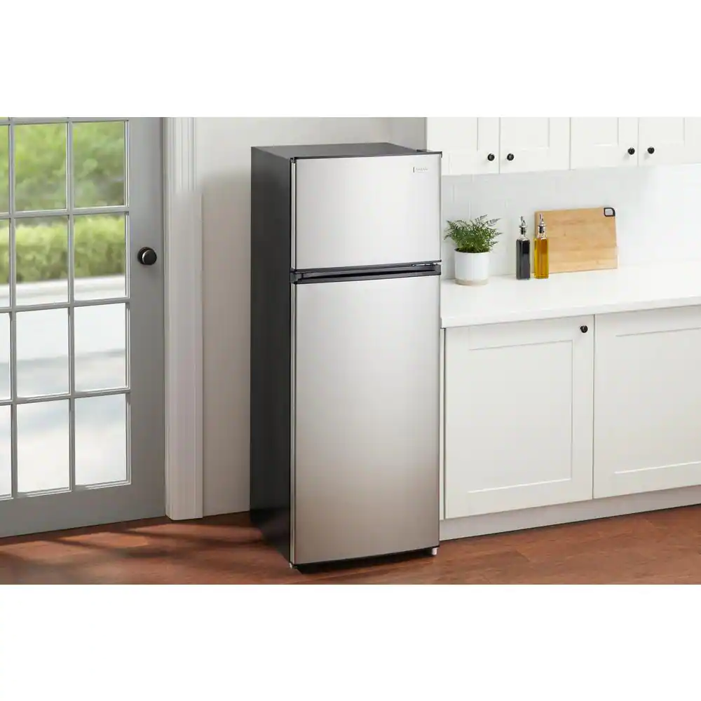 7.1 cu. ft. Top Freezer Refrigerator in Stainless Steel Look-$225