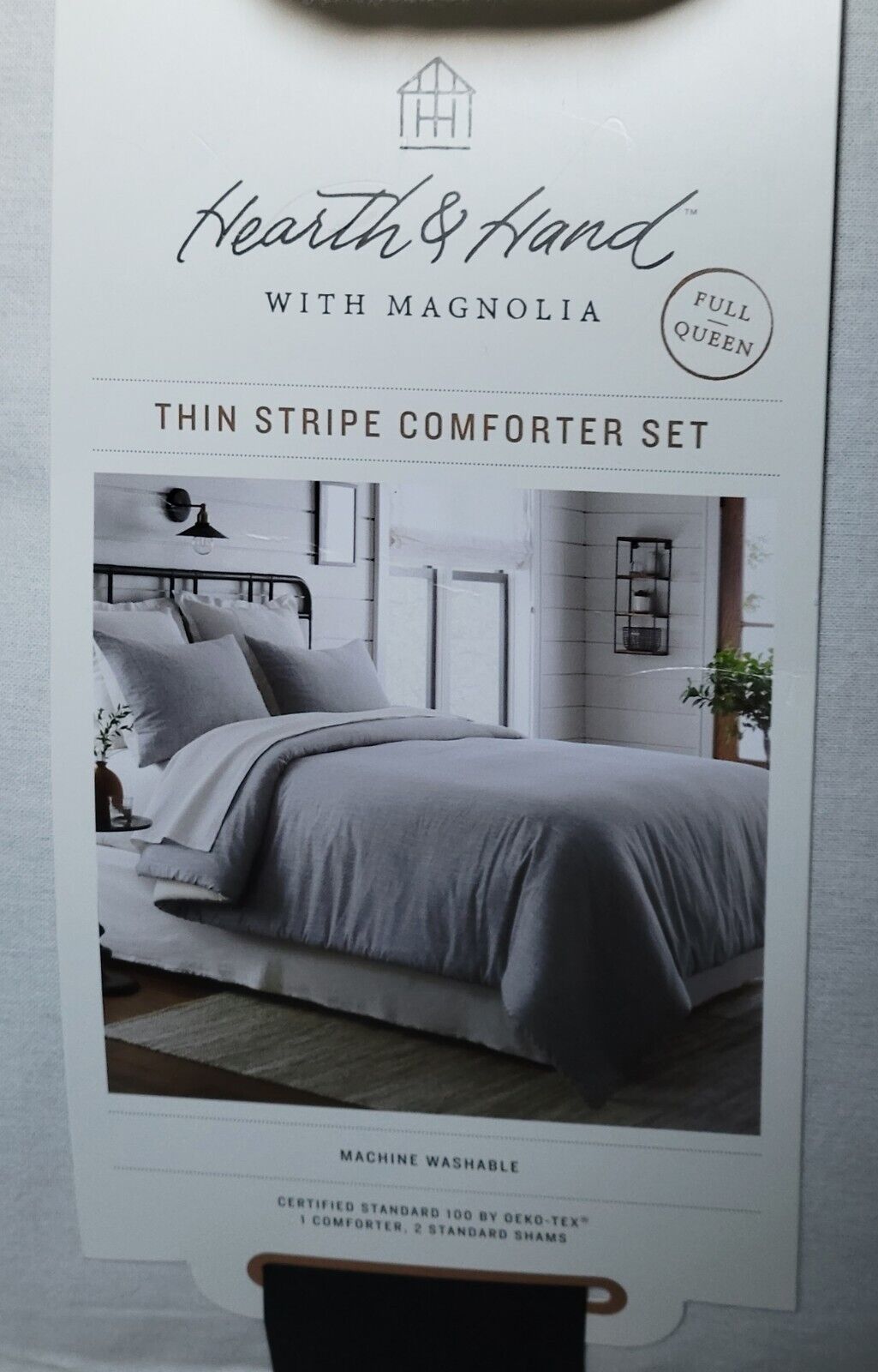 NEW King Hearth & Hand with Magnolia Thin deals Stripe Comforter Set