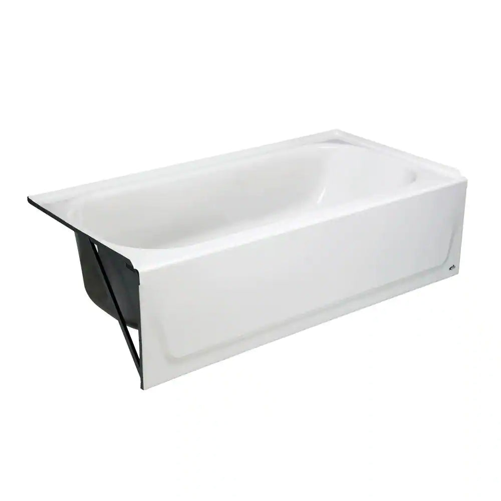 Bootz Industries Maui 60 in. Left Drain Rectangular Alcove Soaking Bathtub, White - $120.