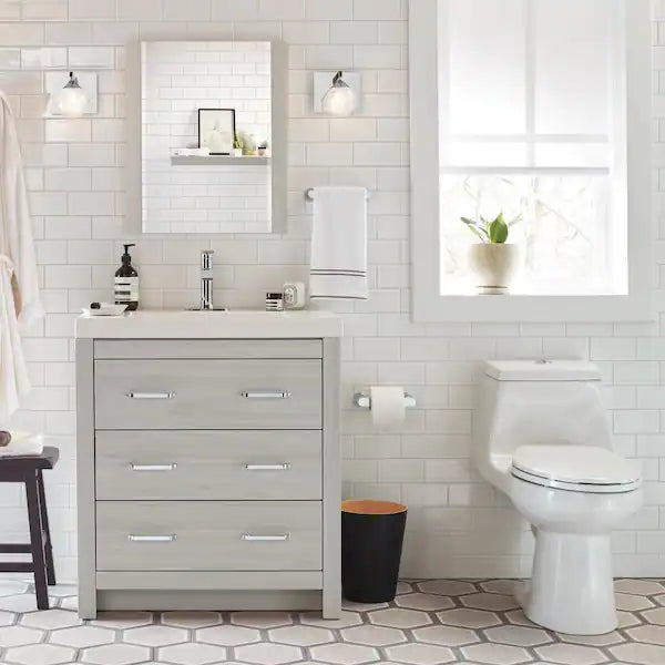 Glacier Bay 1-piece 1.1 GPF/1.6 GPF High Efficiency Dual Flush Elongated Toilet - $125