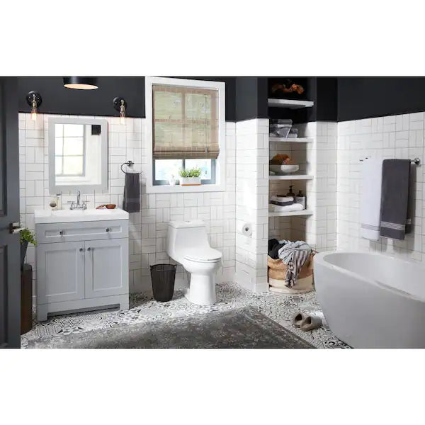 Glacier Bay 1-piece 1.1 GPF/1.6 GPF High Efficiency Dual Flush Elongated Toilet - $125