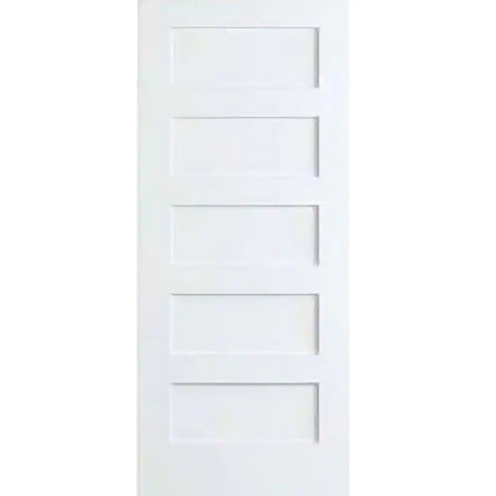 Kimberly Bay 24 in. x 80 in. White 5-Panel Shaker Solid Core Wood Interior Door Slab - $100
